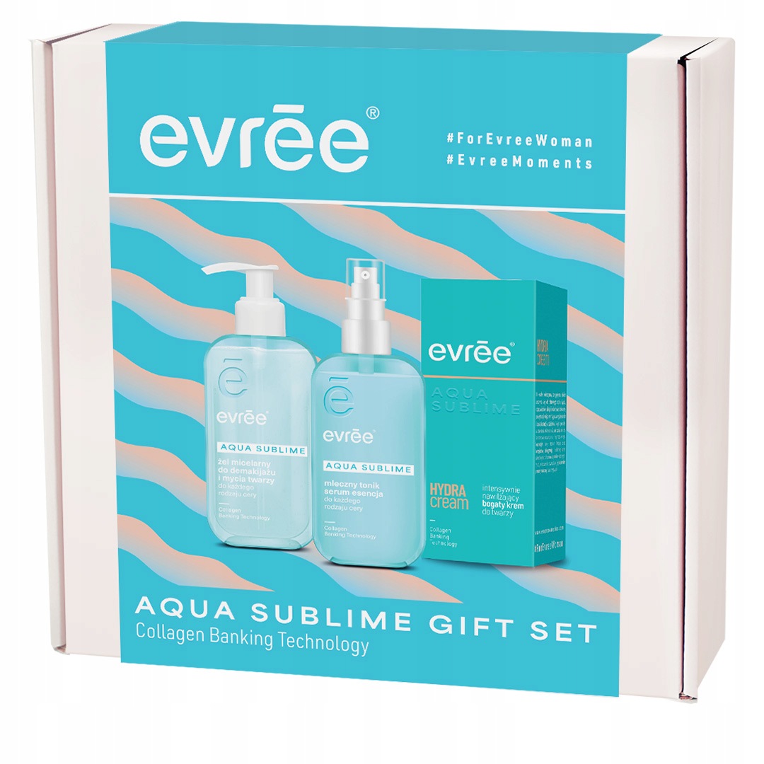Zestaw Evree Aqua Sublime 3 elementy pielęgnacja twarzy