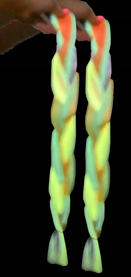 PASEMKA SYNTETYCZNIE KOLORY TĘCZY ŚWIECĄCE-FLUORESTENCYJNE Kod producenta WŁOSY KOLOROWE NA WARKOCZYKI doczepy ŚWIECĄ