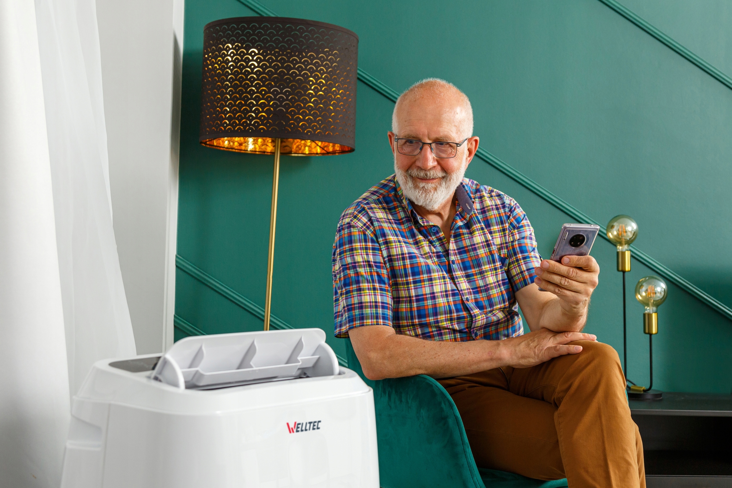 CICHY KLIMATYZATOR PRZENOŚNY WELLTEC ACN16 - 5w1 WiFi 4,7kW do 90m² + HEPA Marka Welltec