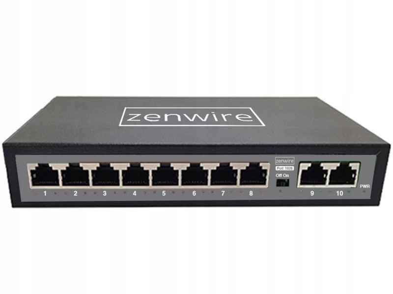 Switch Zenwire 1028 Fast Ethernet, 10 portów, funkcja PoE