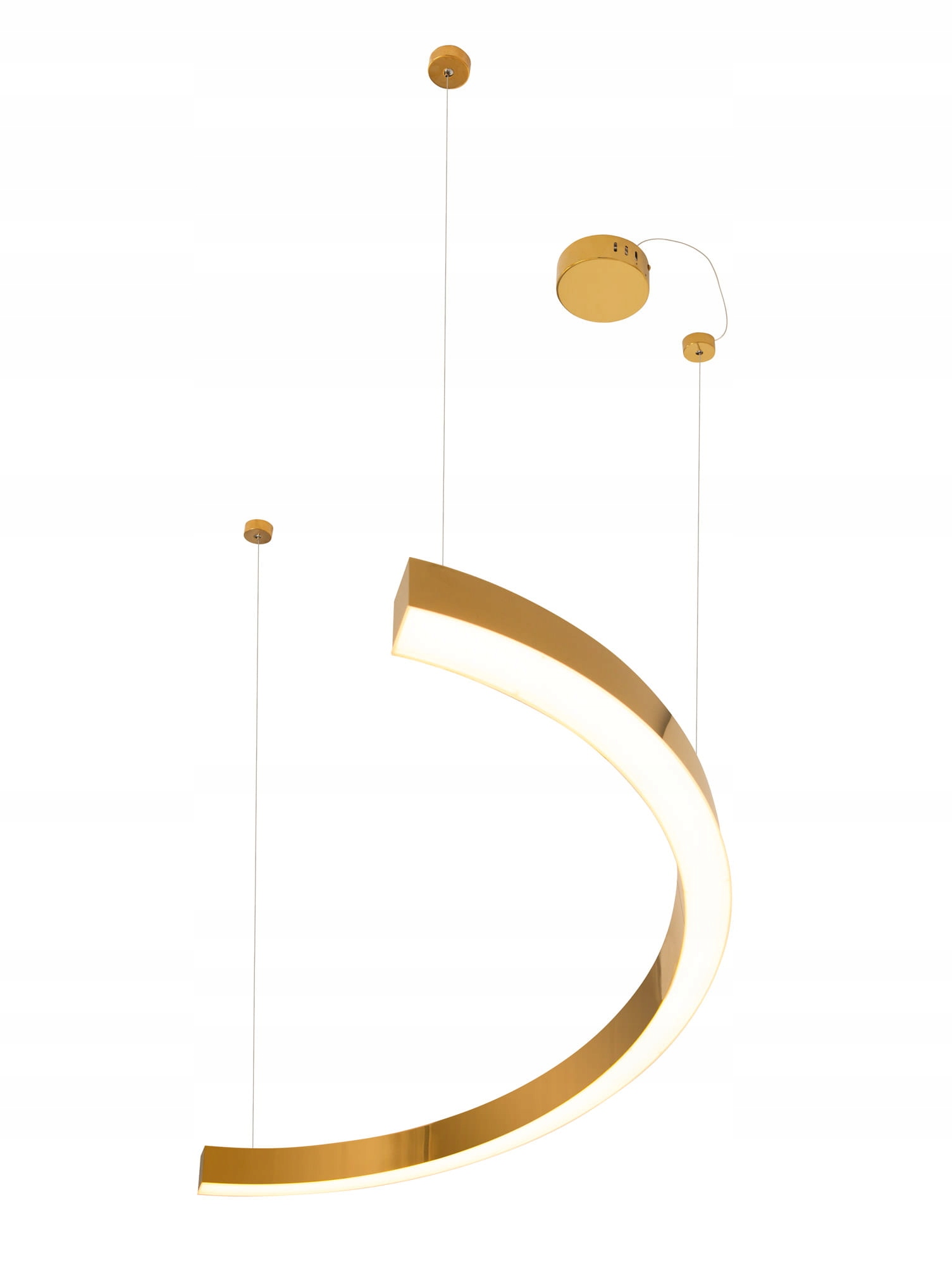 Krásná lampa půlměsícová zlatá Led Lotus reprezentativní salonní kancelář