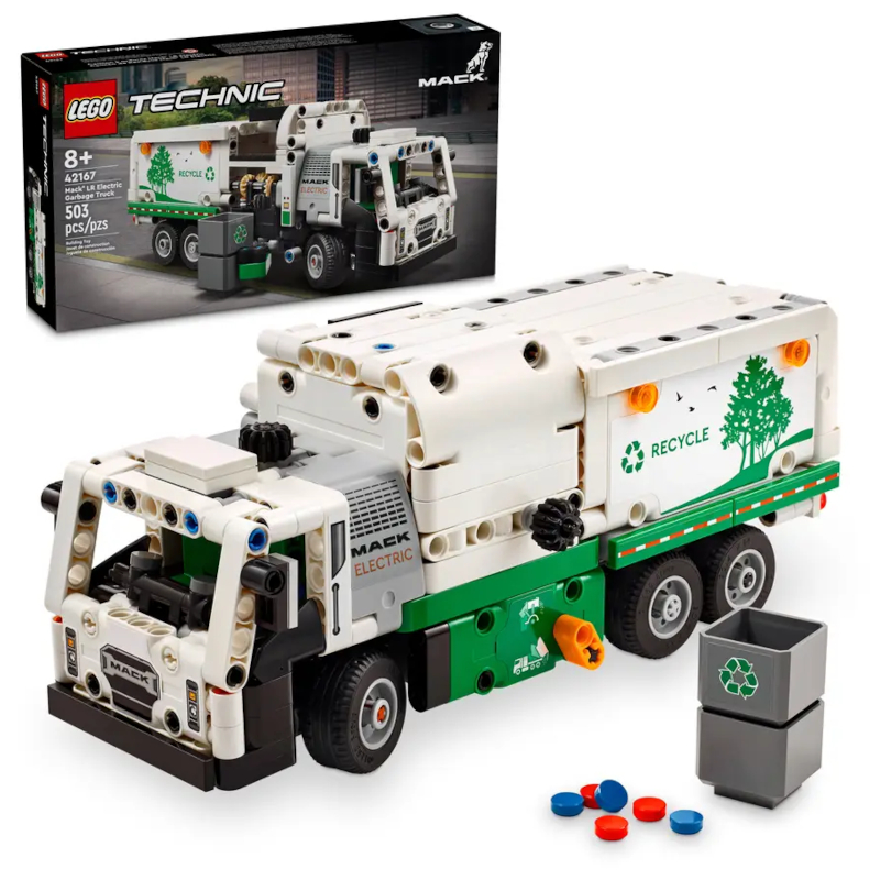 Lego Technický Popelářský Vůz Mack Lr Electric Komunální Vozidlo 503 Dílků