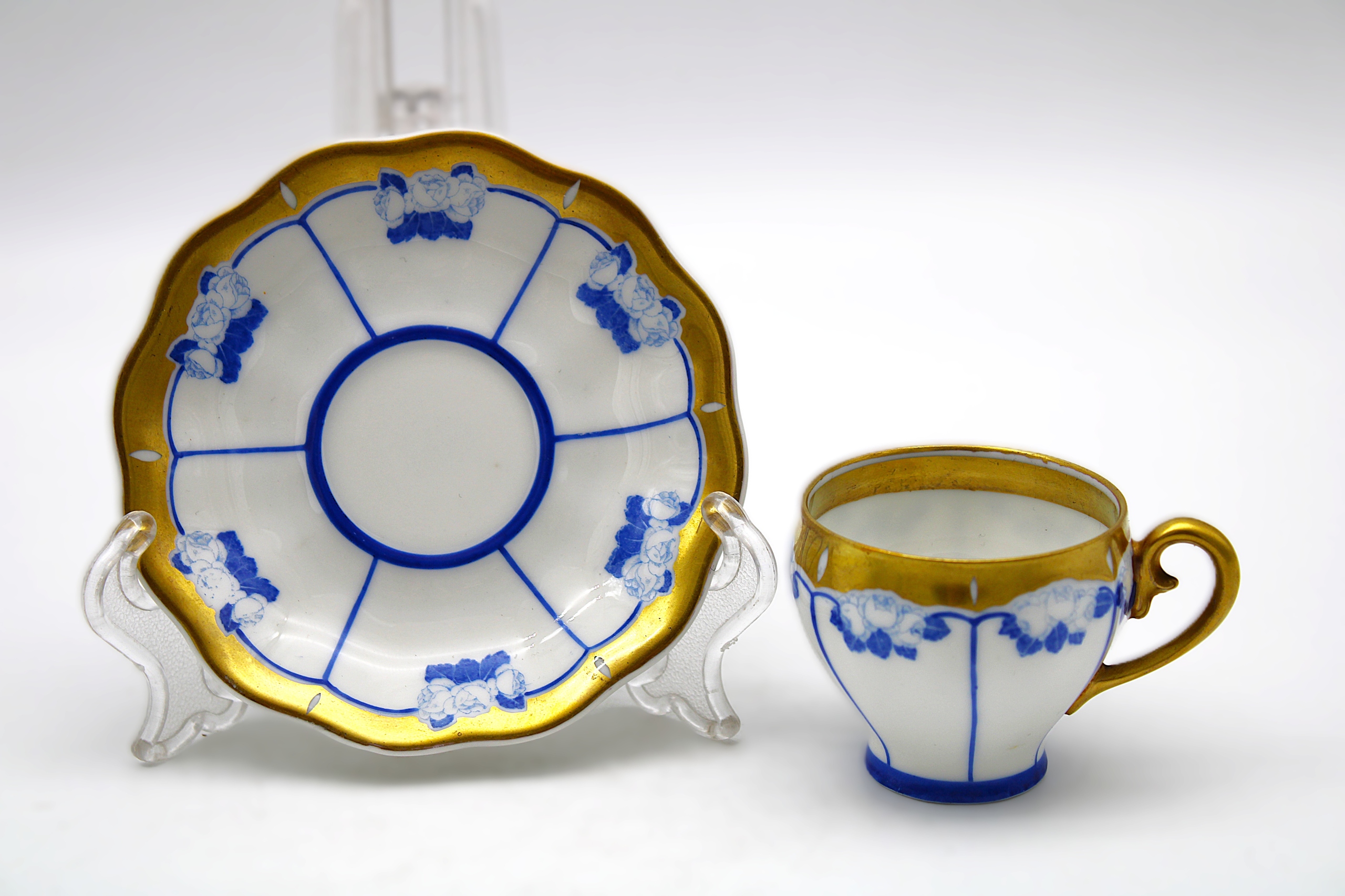 ZESTAW MOKKA RĘCZNIE MALOWANE POR. JAWORZYNA ŚLĄSKA 1920-1930 r STARY ŚLĄSK