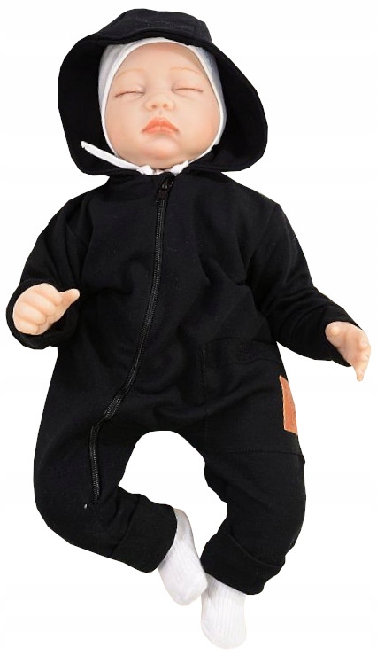 KOMBINEZON PAJAC dresowy KIESZONKA czarny 86 L198F Marka Inna marka