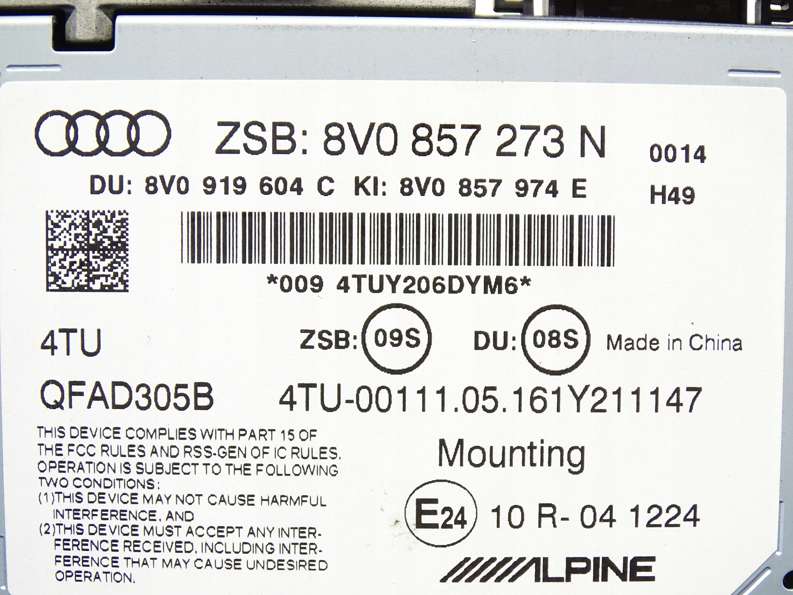 EKRAN display WINDA NAVI navigation devices AUDI A3 S3 8V 8V0857273N