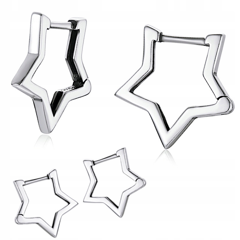 Srebrne kolczyki Subtelne Gwiazdy srebro 925 Gwiazdki Gwiazdeczki