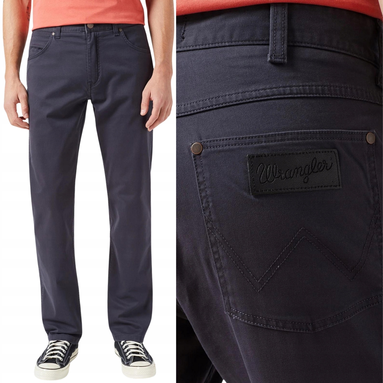 Wrangler Greensboro Dark Navy jednoduché modré látkové kalhoty W30 L32