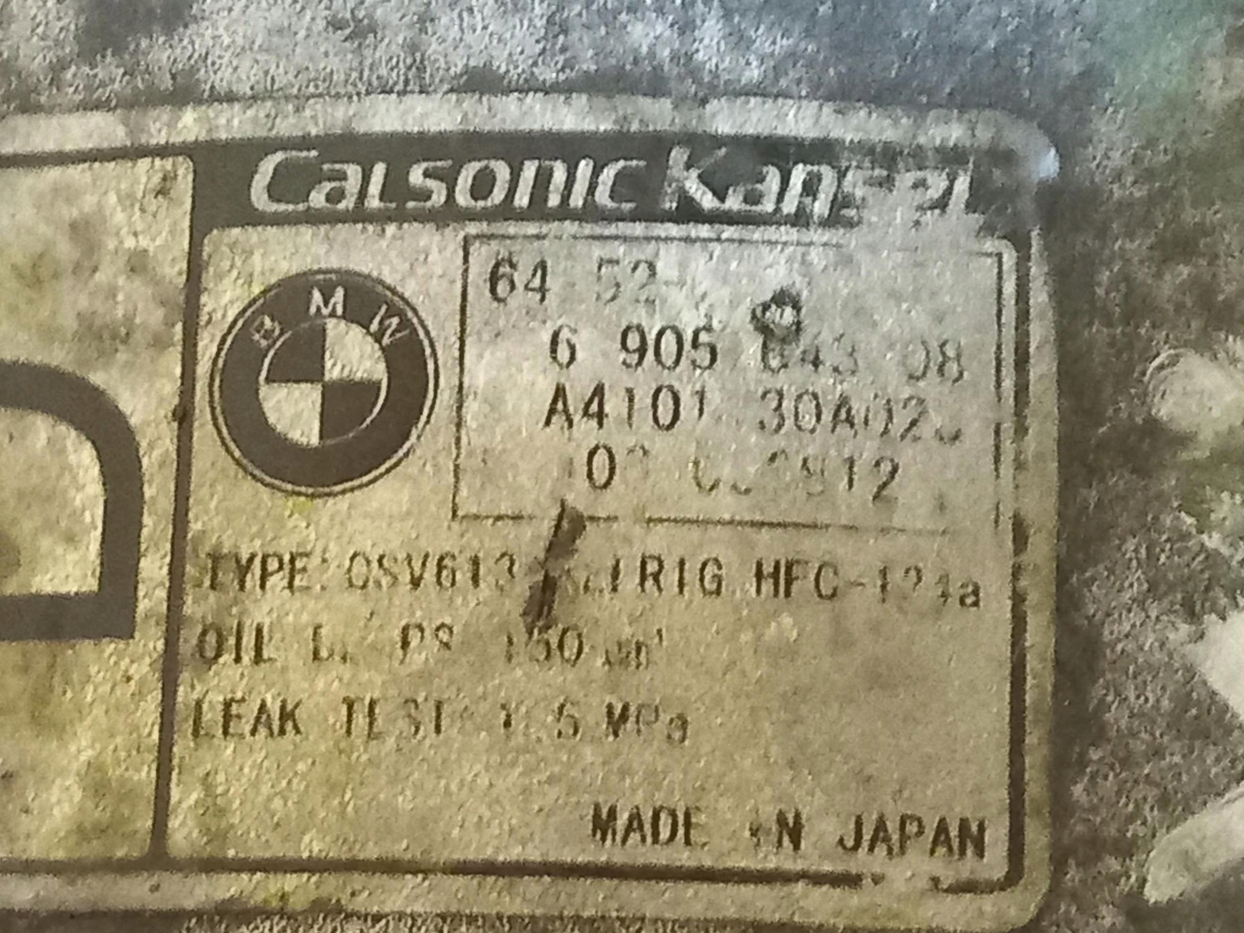 Klimakompressor klimaanlage BMW X3 E83 2.0D M47 6905643 03-10