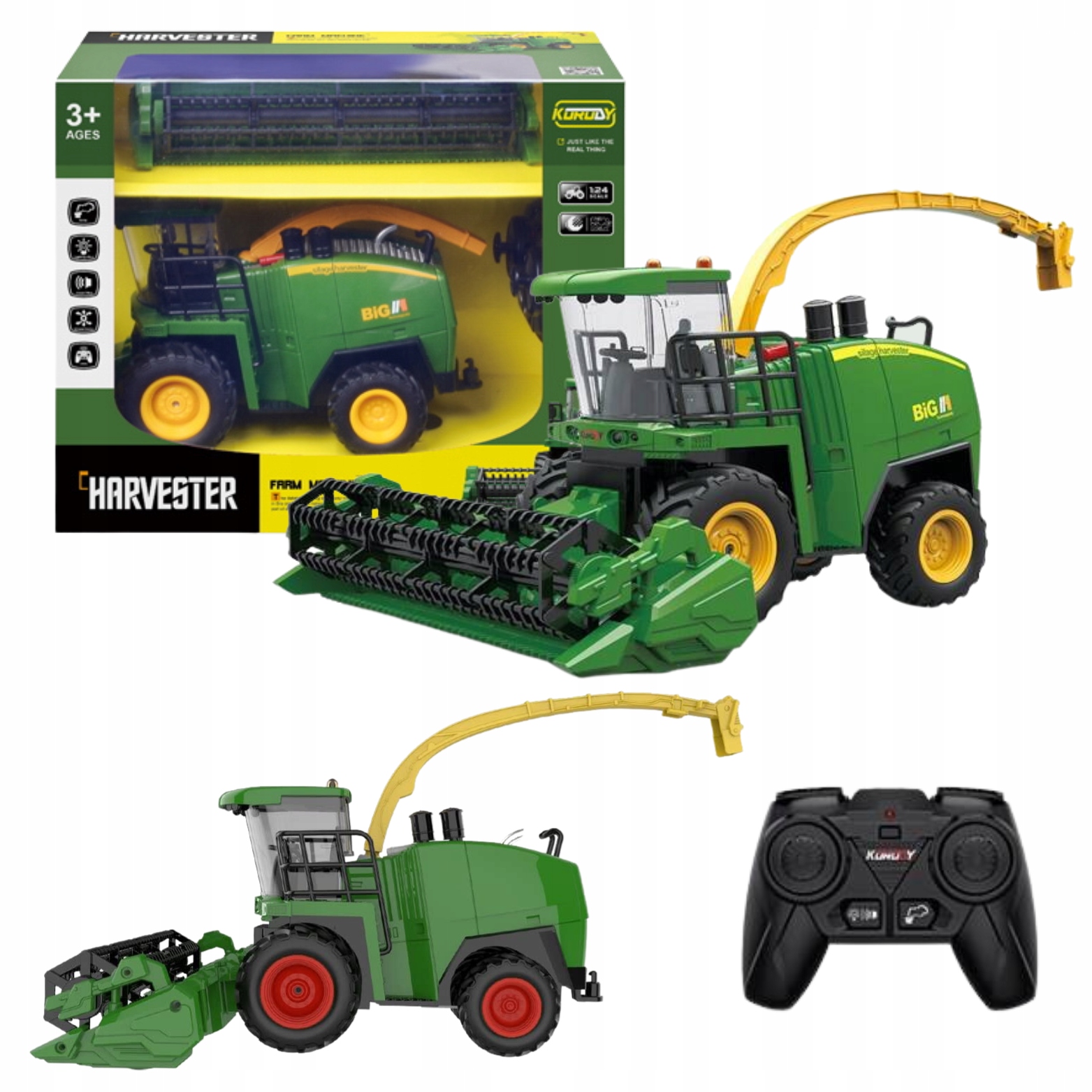 DUŻY KOMBAJN ZDALNIE STEROWANY RC PILOT ŚWIATŁO WYSOKA JAKOŚĆ SOLIDNY Wiek dziecka 3 lata +