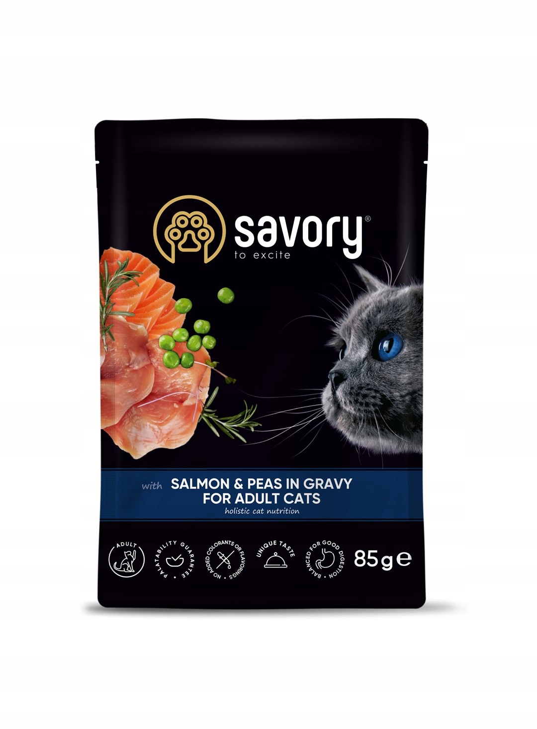 Levně Savory mokré krmivo pro kočky adult losos hrášek kuřecí maso v omáčce 24x85 g