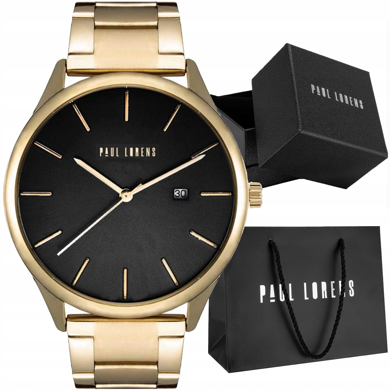 Elegantní pánské hodinky Paul Lorens 1273B-1D1 Datumovka Ocelový Náramek