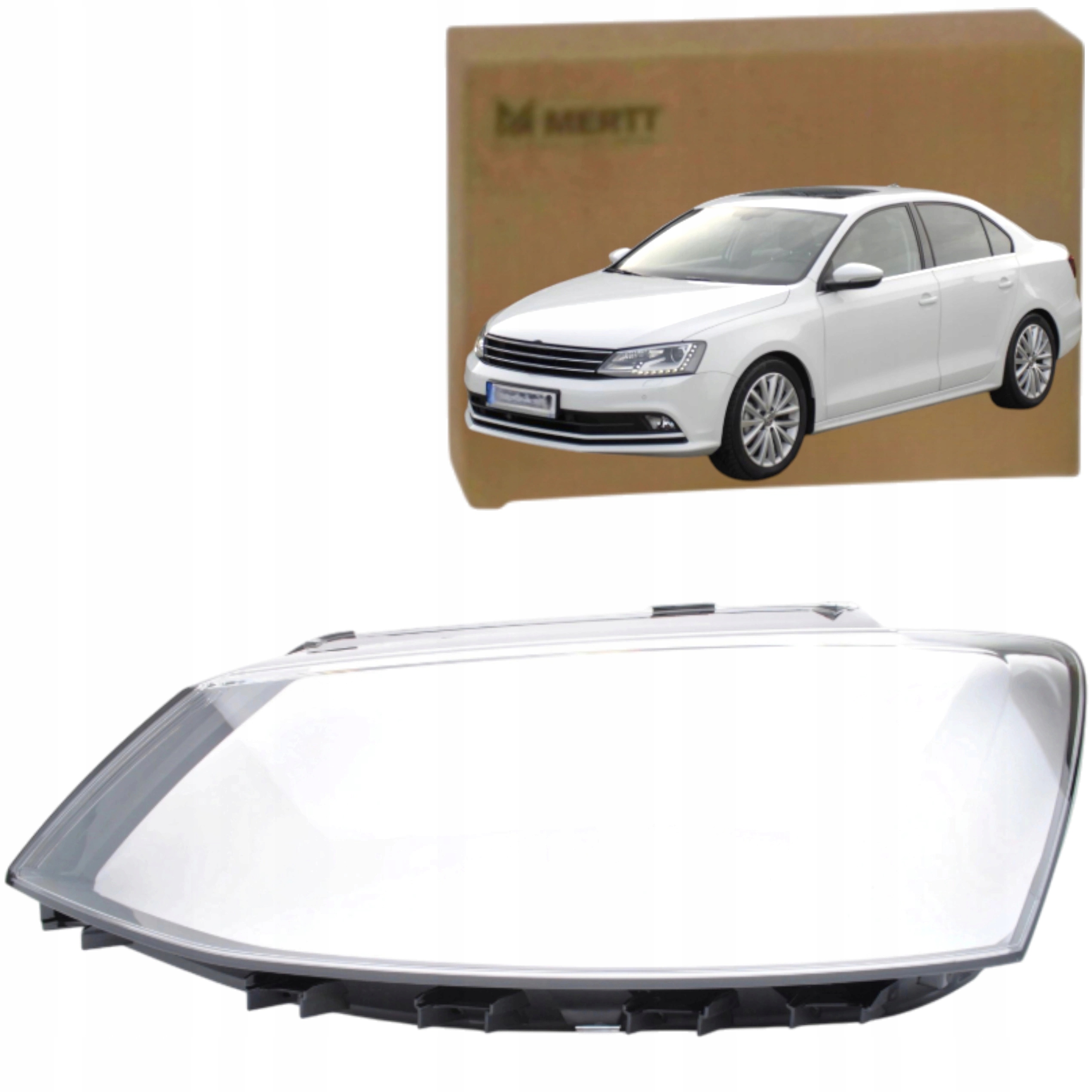 Volkswagen Jetta VI 2010-2018 Klosz Levé sklo světlometu lampa