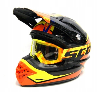 Kask Motocyklowy Scott 350 Pro Podium Ece Czarno/Pomarańczowy (Rozmiar:M)