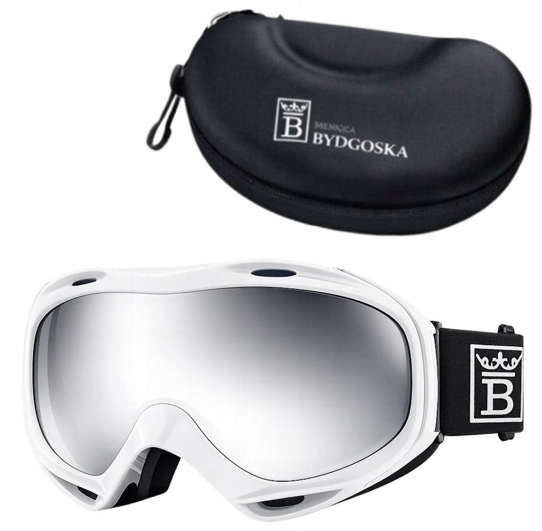 Białe gogle narciarskie męskie snowboardowe narty UV400 regulacja