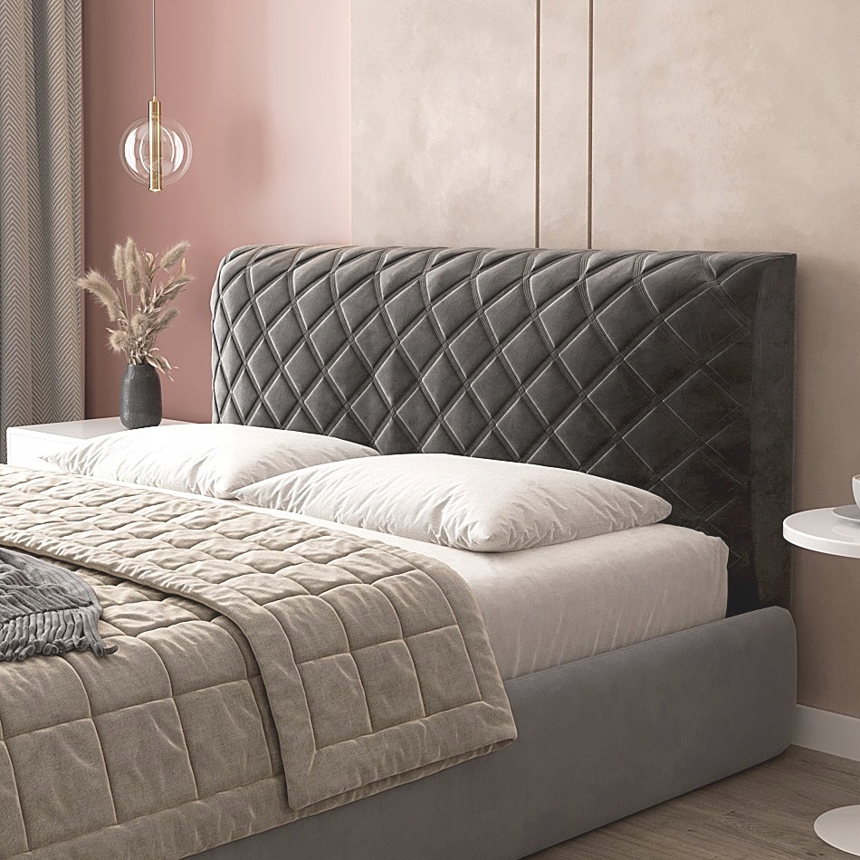 Potah na čelo postele 190 cm Potah na čelo postele Tmavě šedý