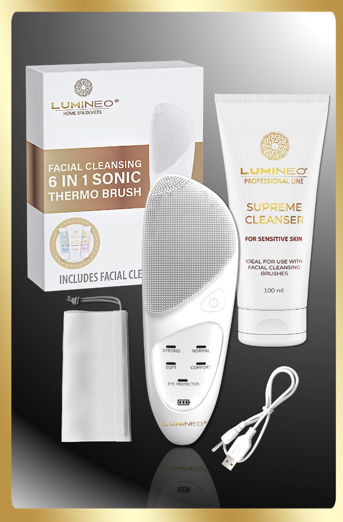 Kartáček Kartáček Na Obličej Lumineo Sonic Perlový+gel Pro Citlivou Pleť