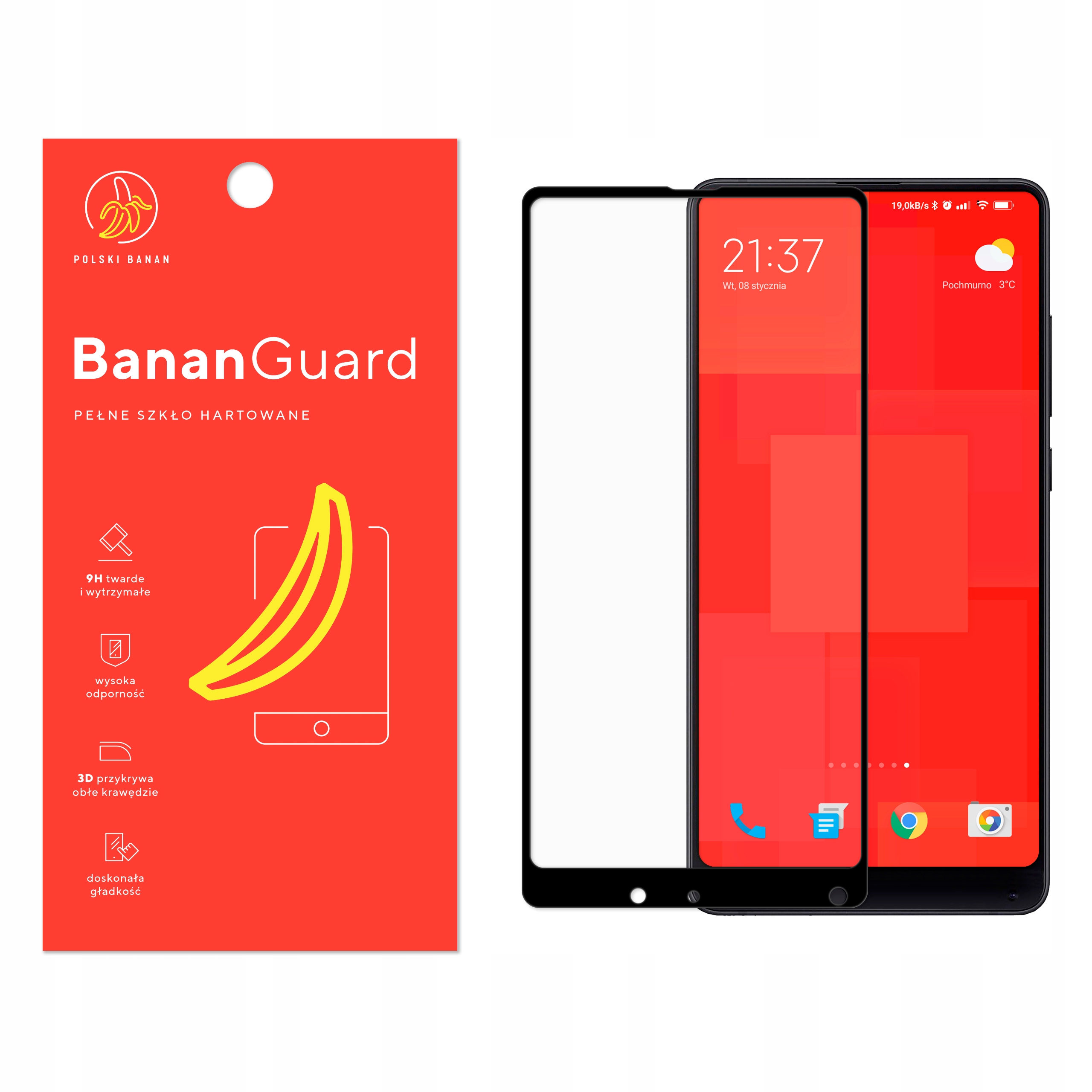 

Szkło Hartowane 3D do Xiaomi Mi Mix 2s Czarne