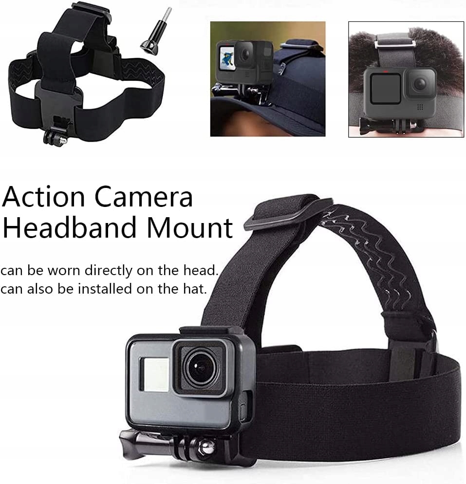 GOPRO Akcesoria Kamera Pasek Na Głowę Kompatybilny Z Hero 13 12 11 10 — miniatura 4