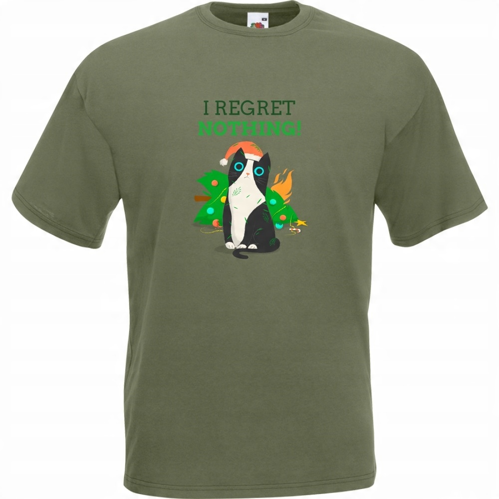 

Koszulka kot choinka no regret XL oliwkowa