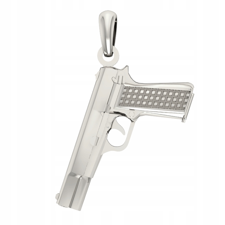 SREBRNY WISIOREK PISTOLET SPLUWA BROŃ PRÓBA 925