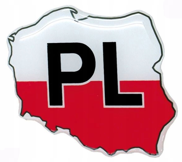 Samolepka Vlep Na Auto Vlepka Obrys Polský Pl 3d 7,5 x 5cm 1/04020