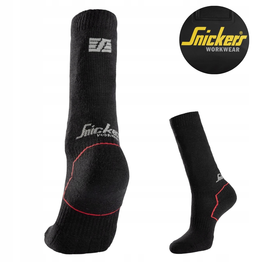 Pánské ponožky Merino froté Snickers 9225 2-pack Černá 45-48