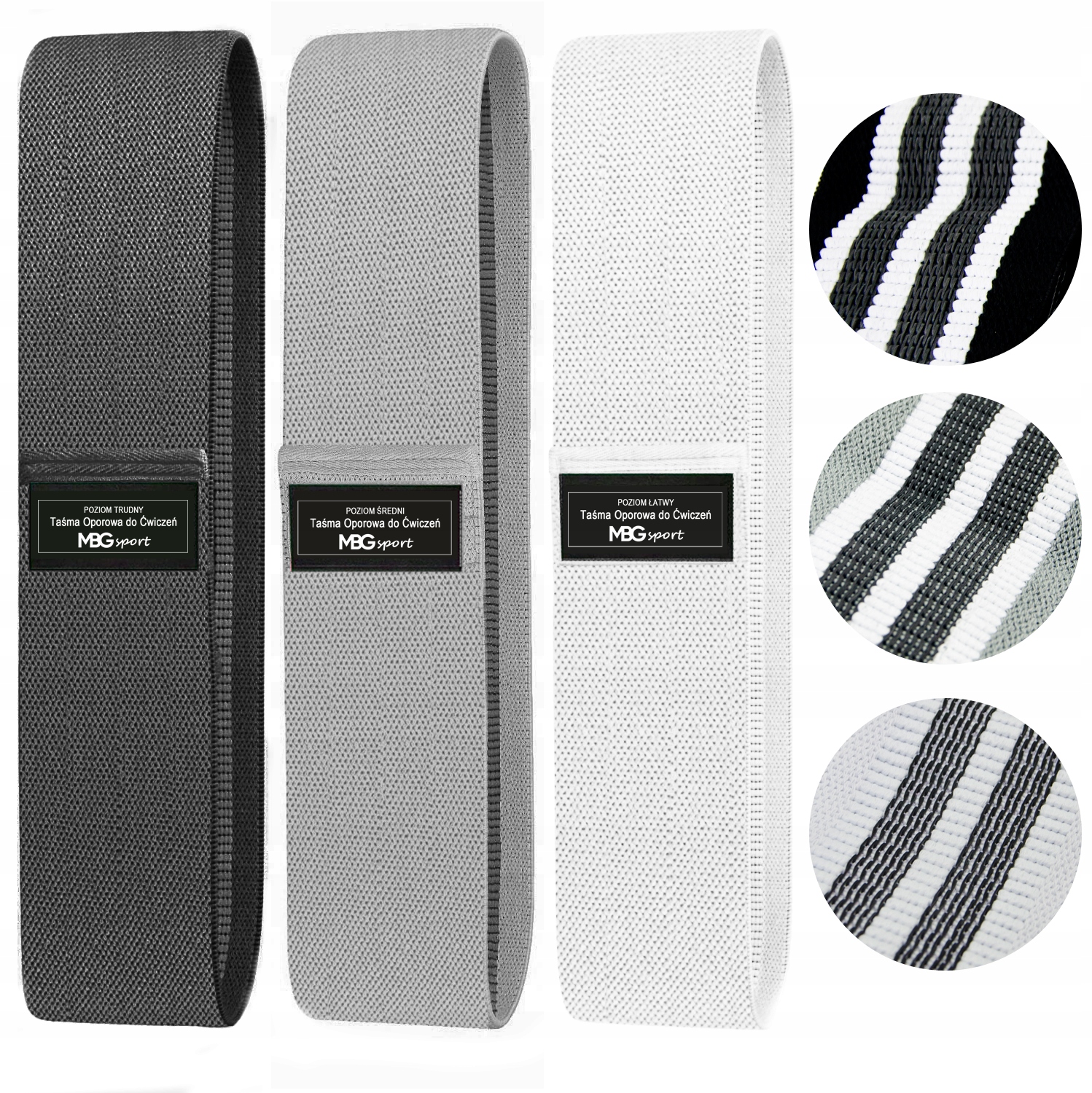 

Taśmy Gumy Oporowe Materiałowe Do Ćwiczeń ZESTAW-3