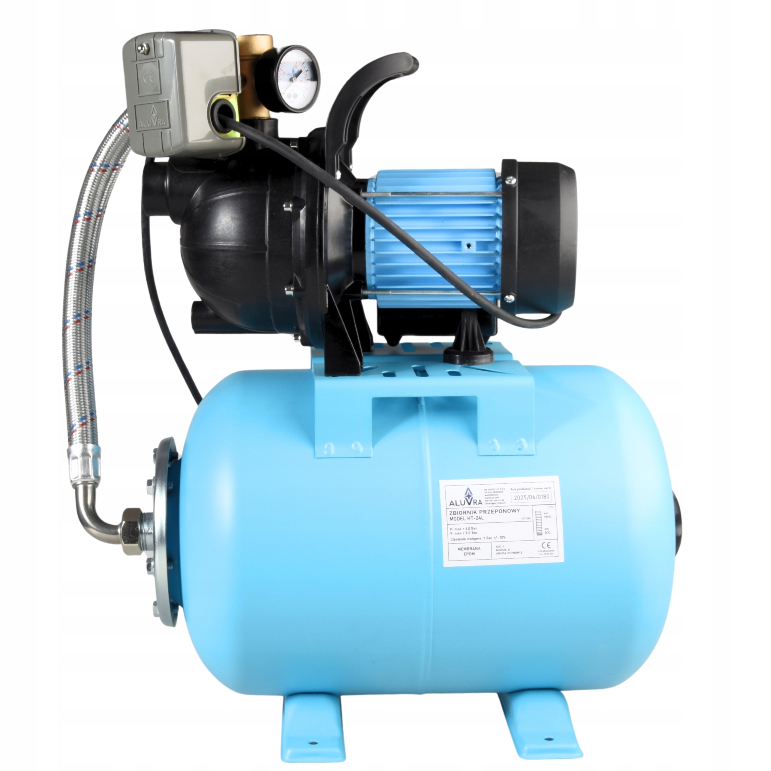 Hydrofor Na Vodu Sací Čerpadlo 1000 W 60 L/min S Nádrží 24 L Příslušenství
