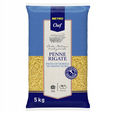 Levně Těstoviny penne Metro Chef 5 kg