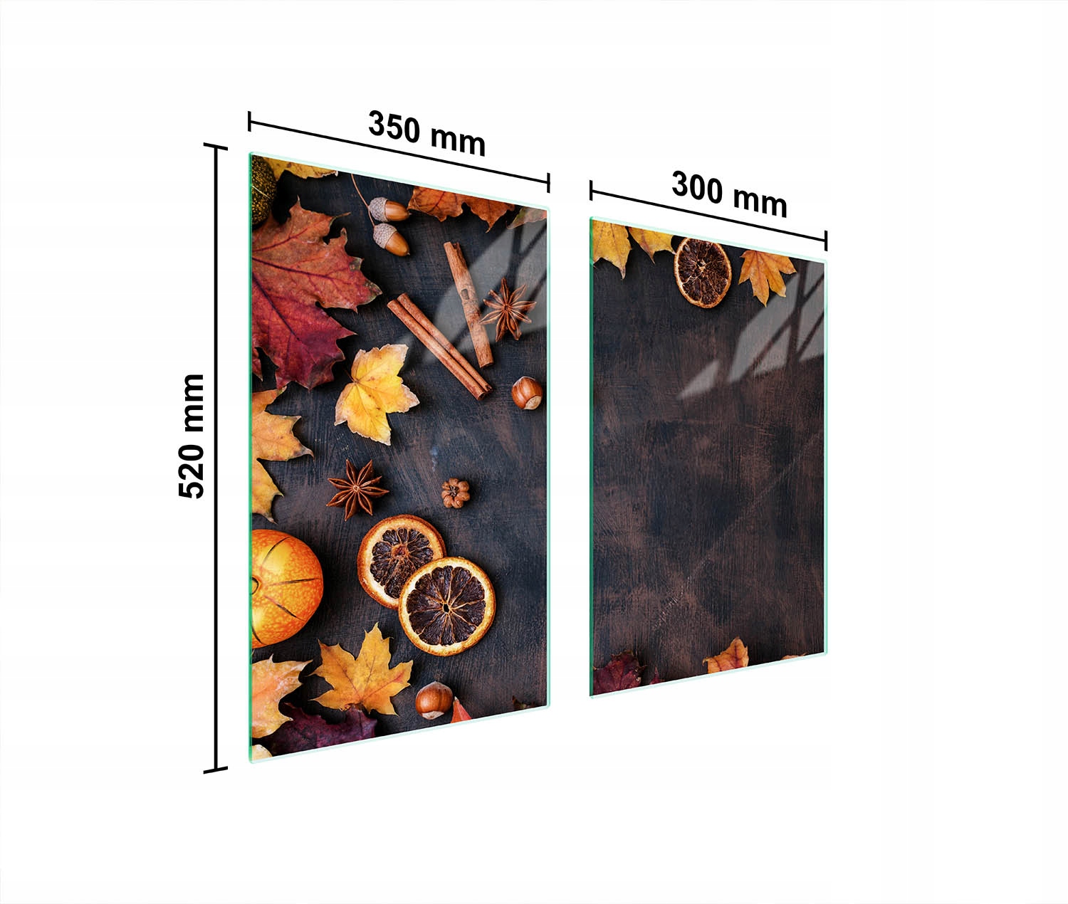 Skleněná Ochranná Deska Do Kuchyně 65x52 Listy