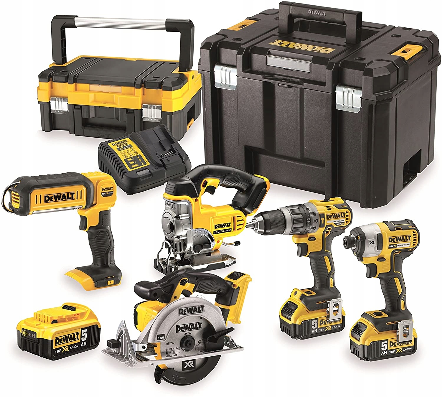 Zestaw elektronarzędzi do cięcia i montażu Dewalt 18V 3x5Ah DCK551P3T
