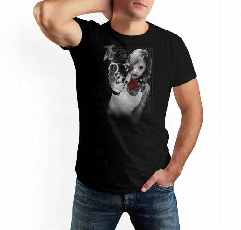 

T-shirt męski Modny Nadruk Xs