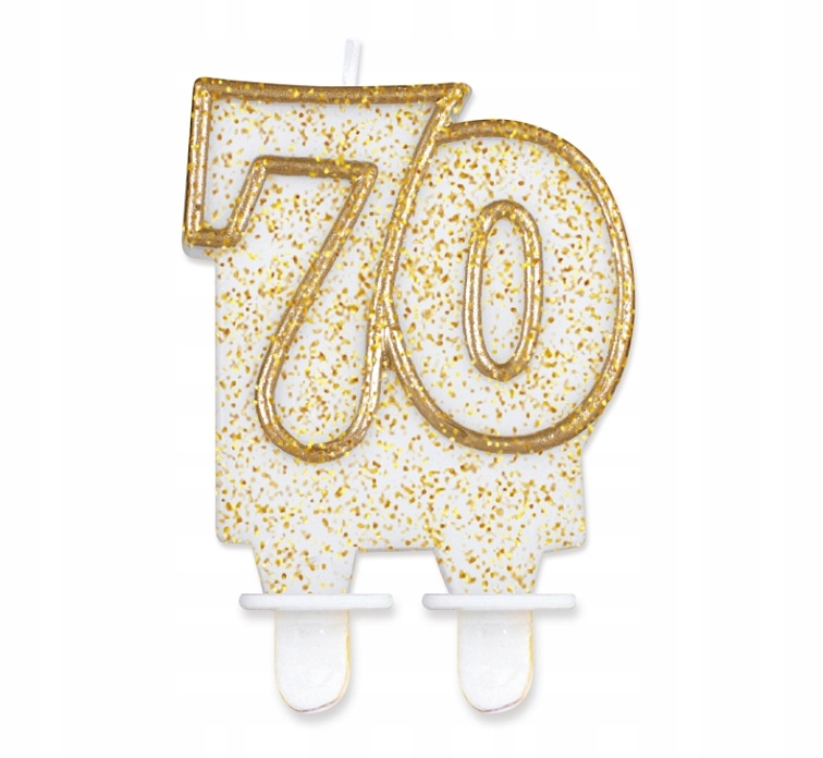 

Świeczka Liczba 70 Urodziny Złoty Kontur 8 cm