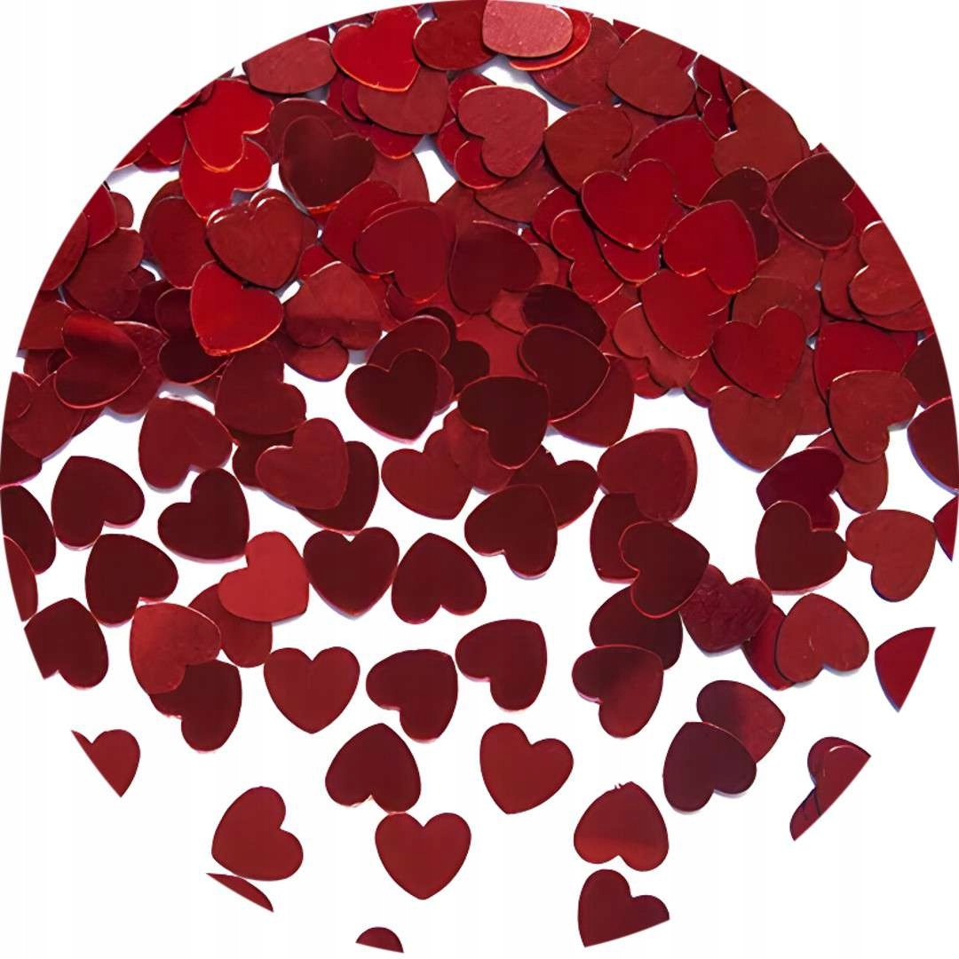 KONFETTI czerwone SERCA serduszka duże DEKORACJA na ślub WALENTYNKI 25mm