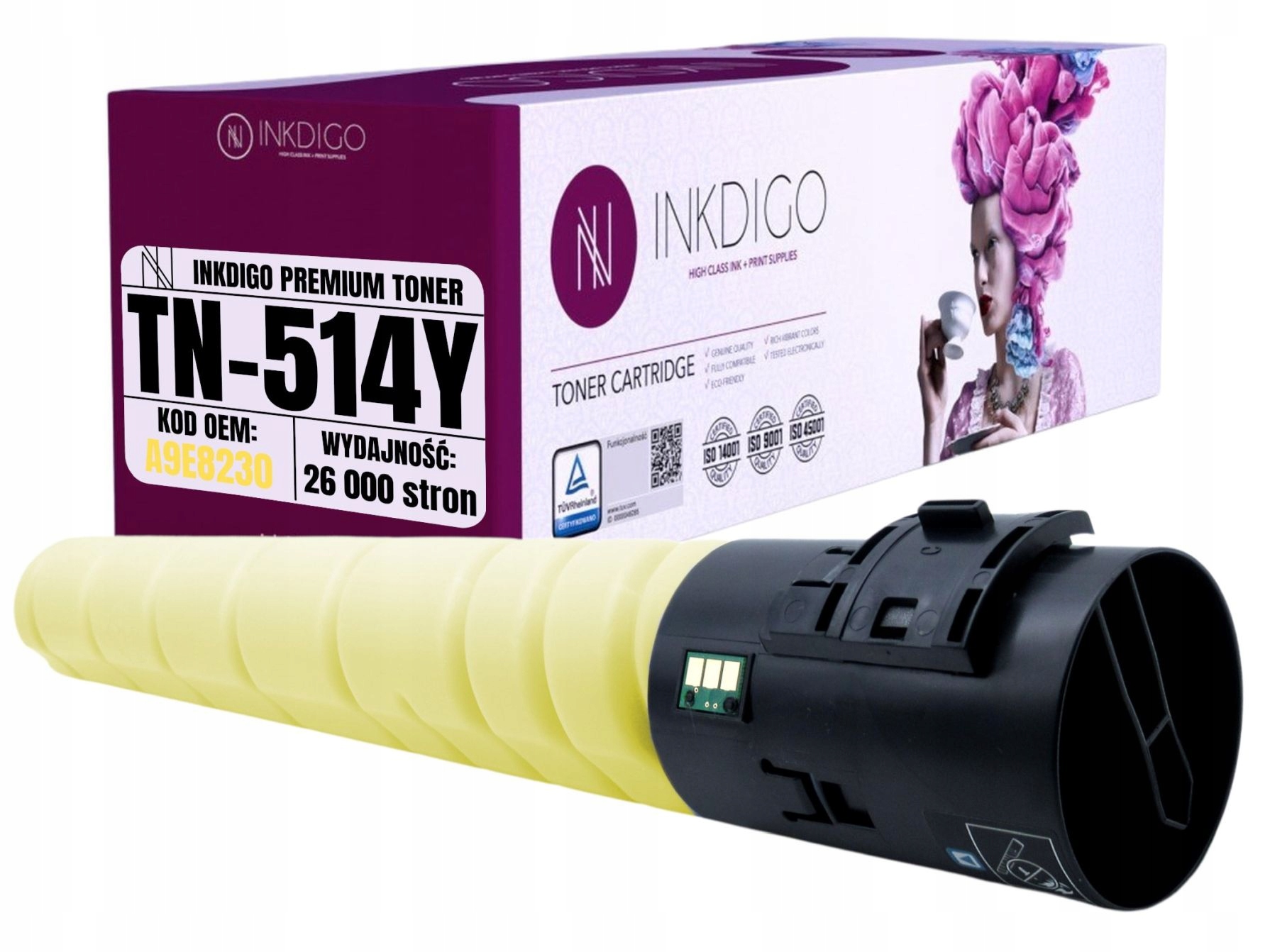 Toner TN514Y Náhrada Pro Tiskárny Konica Minolta Bizhub C458 C558 C658