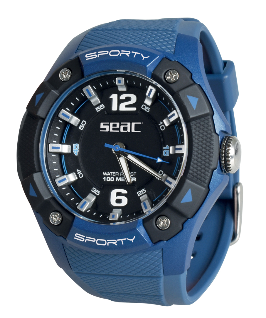 Sportovní potápěčské hodinky Seac Sporty, voděodolné, do 100 m, tmavě modrá barva