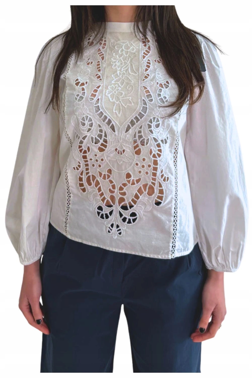 Košile Liu Jo dámská volná bavlněná krajková košile s výšivkou, velikost vel.