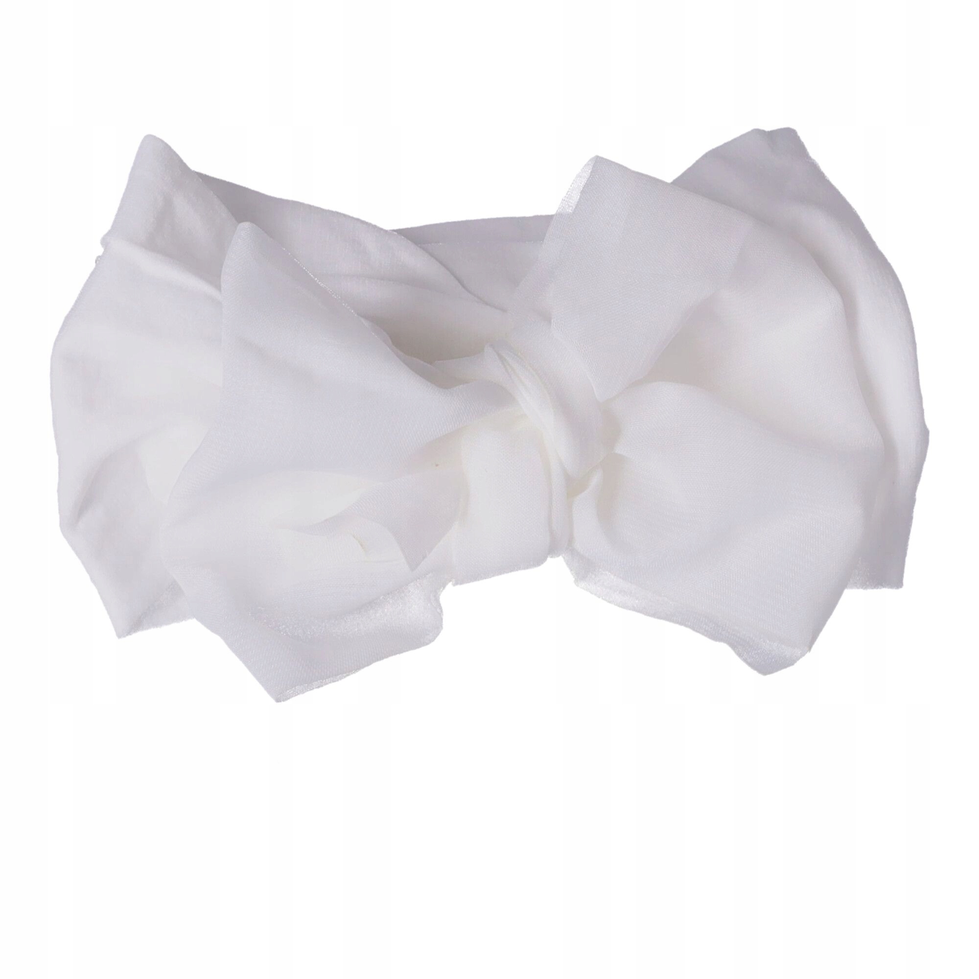 Opaska niemowlęca z kokardą - biała, szeroka Marka bez marki