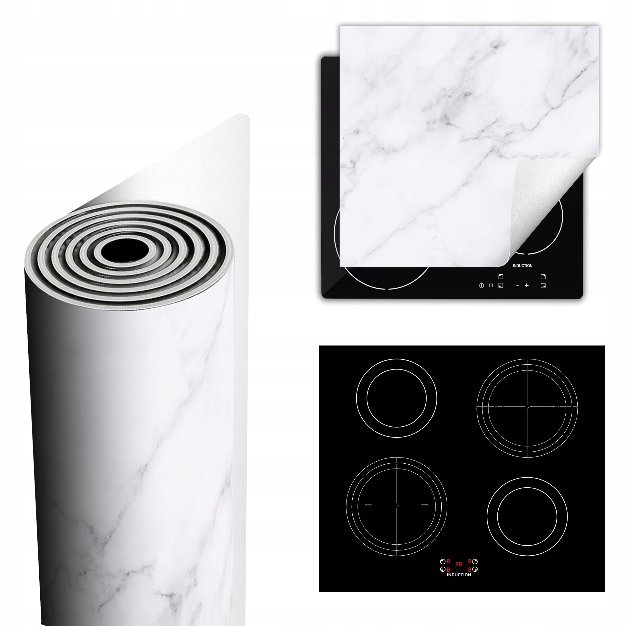 Ochranná Podložka Na Sporák Má Více Místa 60x52, bílý mramor