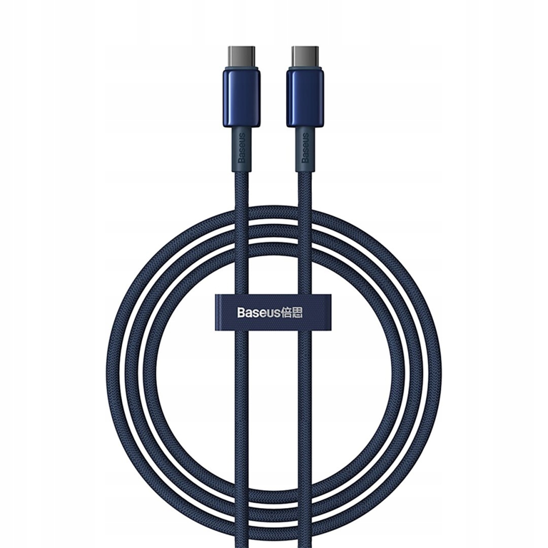 Kabel przewód Tungsten Gold Usb-c Usb-c 100W 1m granatowy