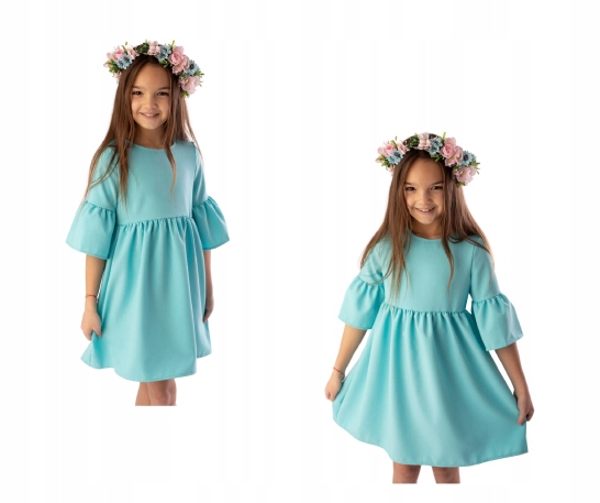 

Sukienka krótki rękaw Lily Grey miętowa boho 140