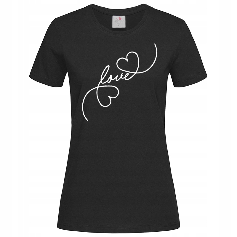 T-SHIRT KOSZULKA Z NADRUKIEM Love XXL Dekolt okrągły