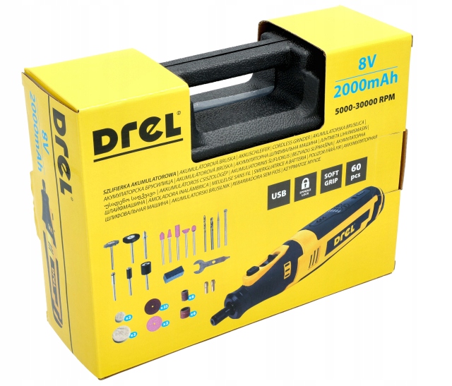 Akumulátorová Mini Přesná Bruska Usb 5000-30000 Ot/min 60 Příslušenství