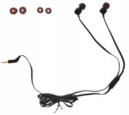 ORYGINALNE SŁUCHAWKI DOUSZNE JBL T110 czarne Rodzaj słuchawek dokanałowe