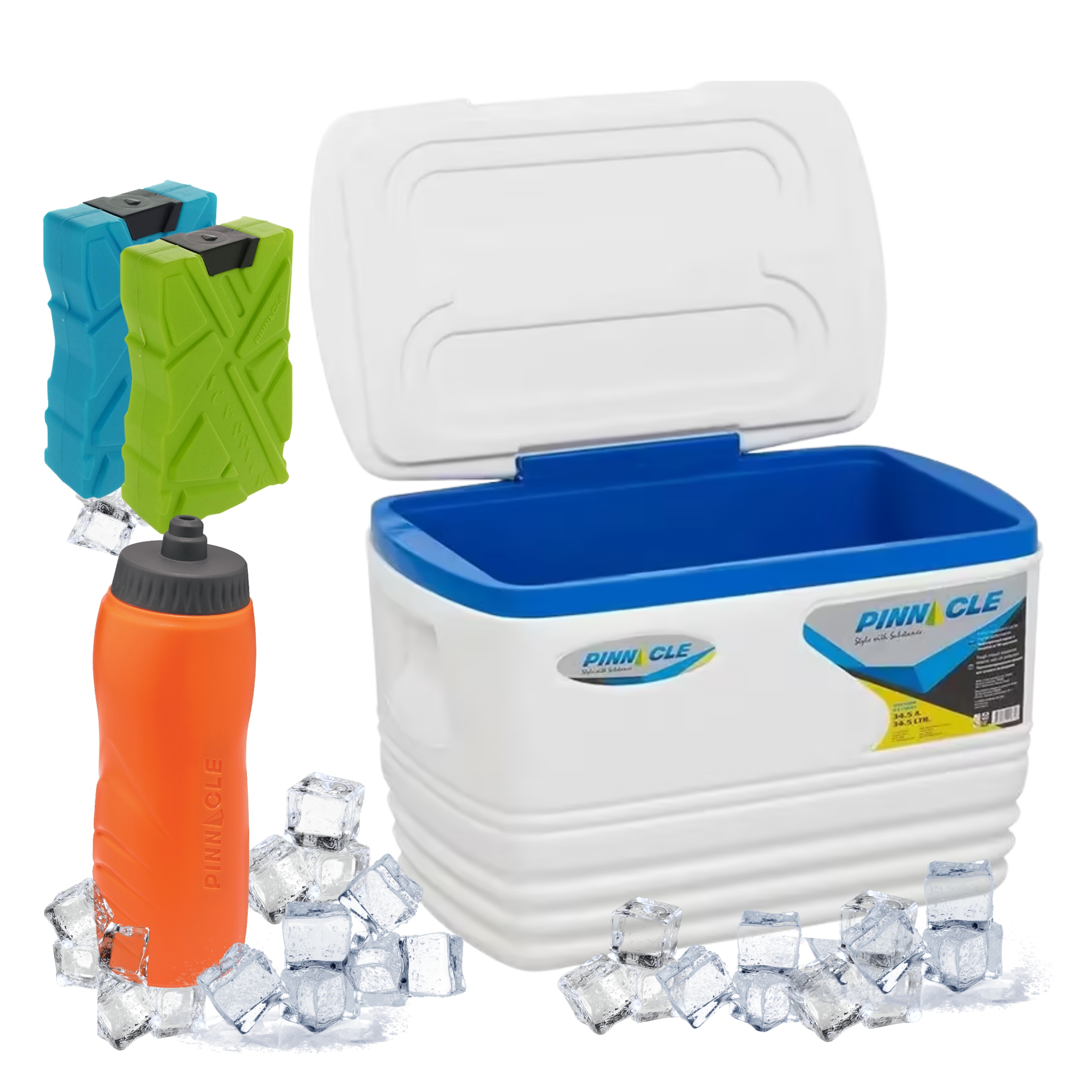 Turistická lednička 34,5 l Bílá Pinnacle chladící vložky 2x330 ml lahev na pití