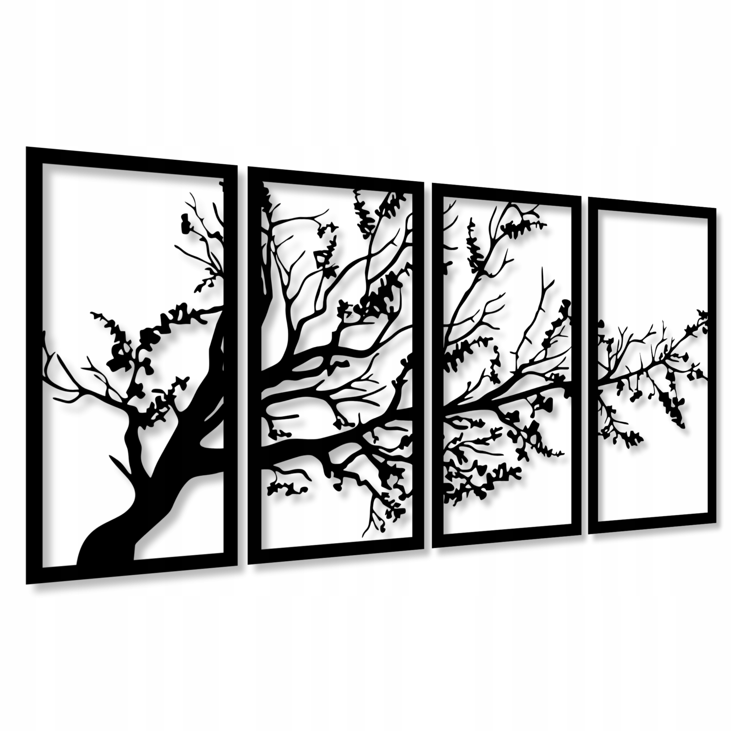 Duży Tryptyk Drzewo Obraz Ażurowy Panele Ażurowe 3D Dekoracja Ścienna 120cm