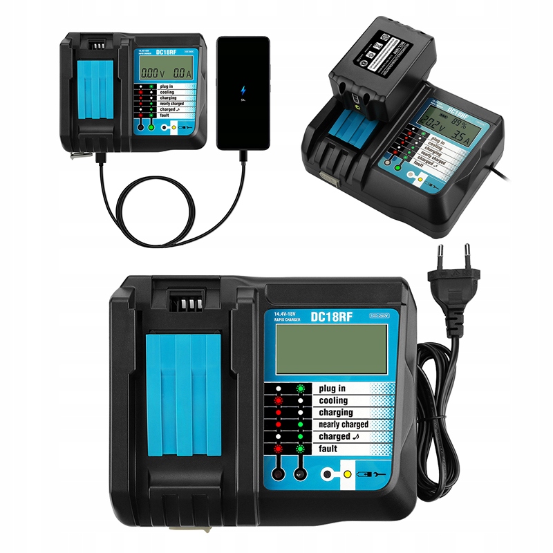 Ładowarka do akumulatorów Makity USB DC18RC 18V Kod producenta lklhoiuyh