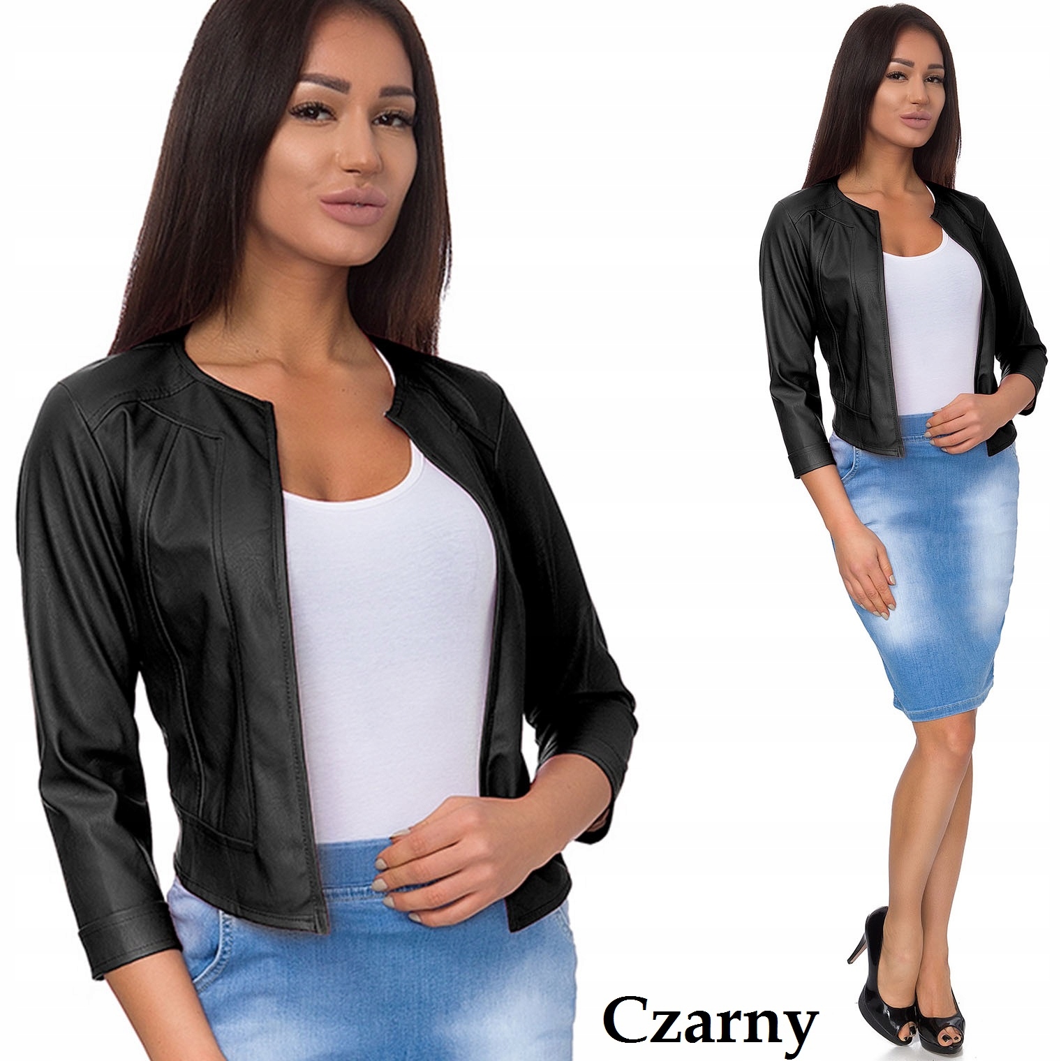 543__roz._5XL_ RAMONESKA NARZUTKA ŻAKIET EKO SKÓRA