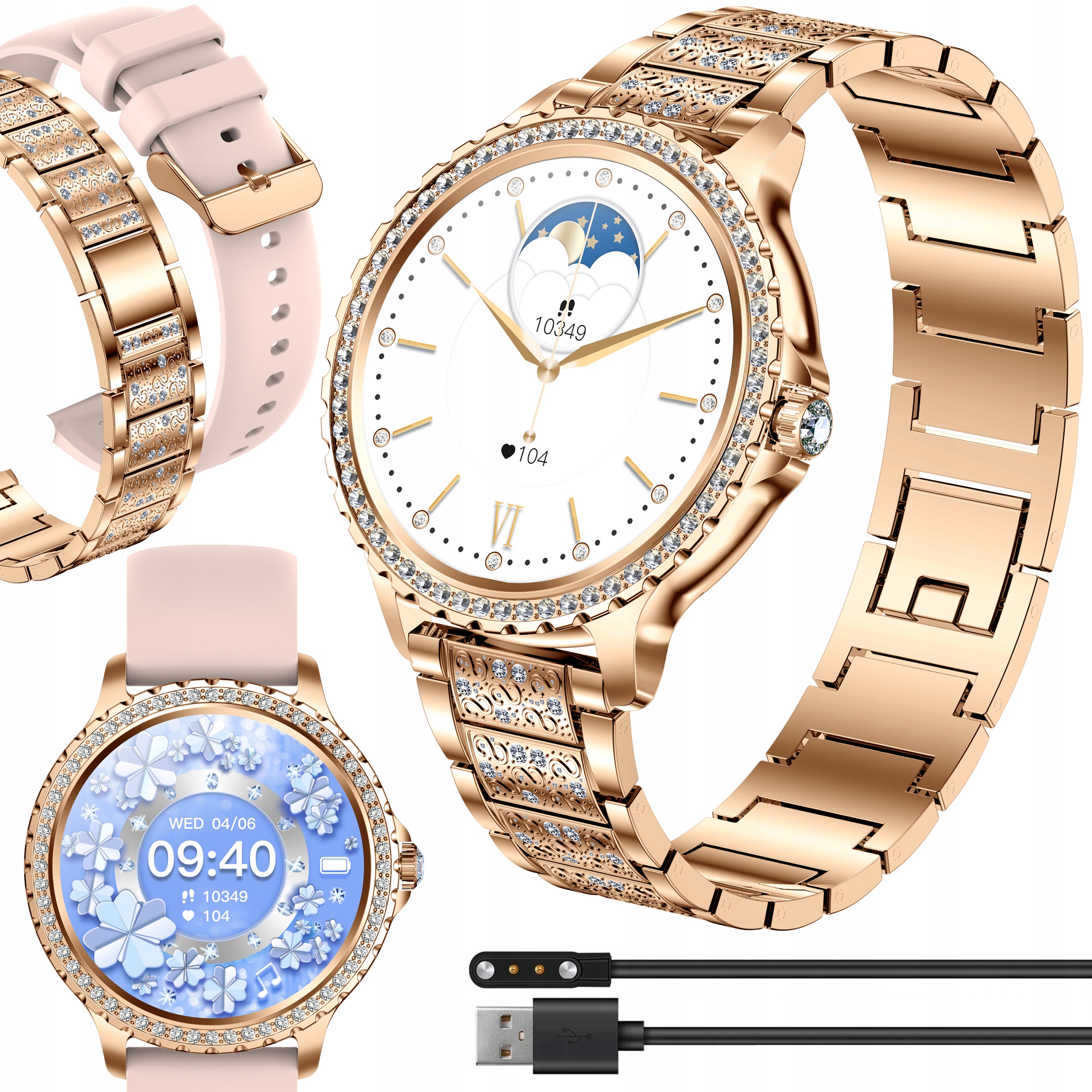 SMARTWATCH DAMSKI ELEGANCKI CIŚNIENIOMIERZ DW