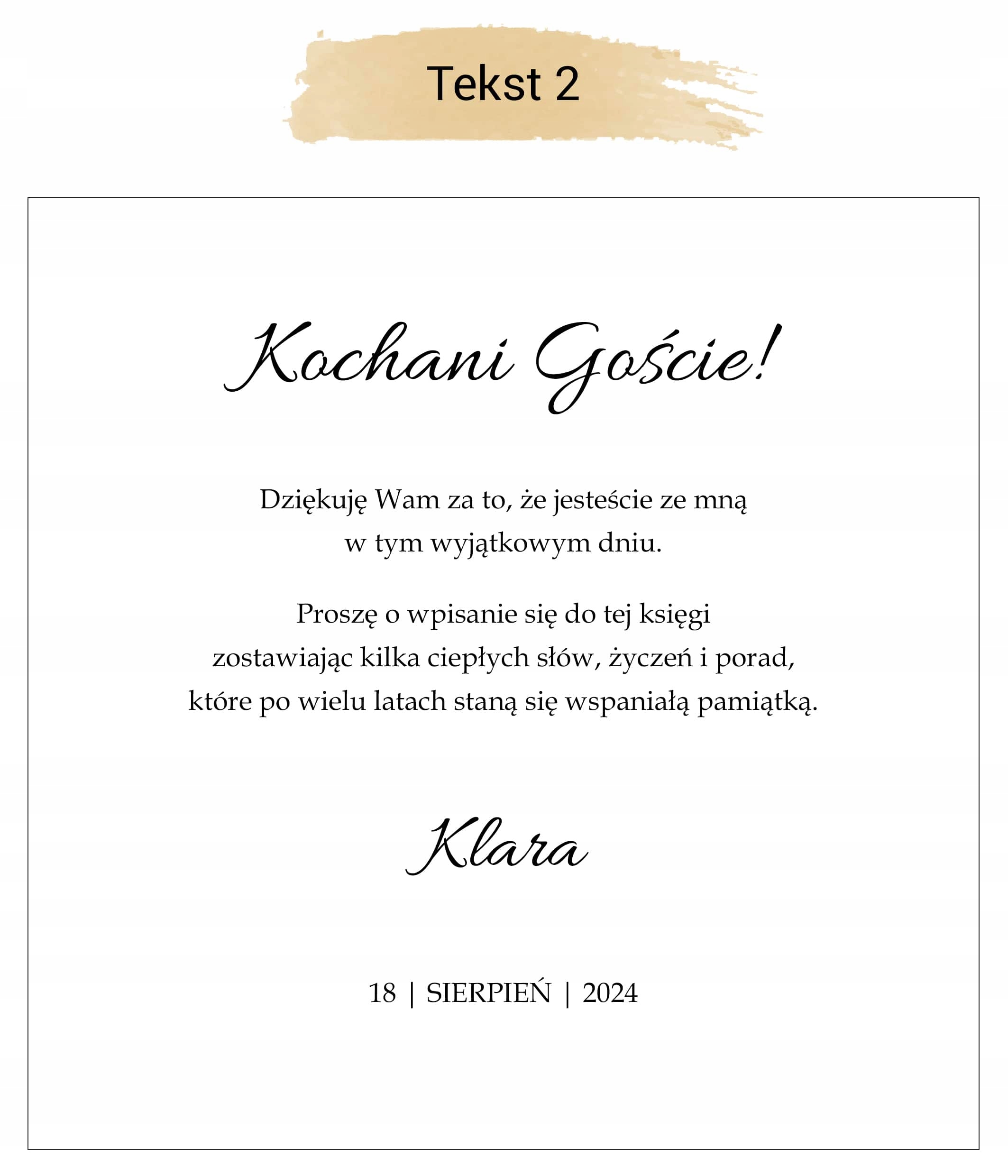 Księga gości WHITE CLASSY na CHRZEST Kolor stron białe